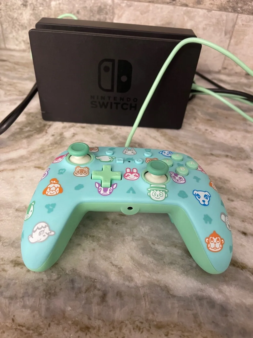 Nintendo Switch Doc and Mint Green Animal Crossing Wired Controller for Switch